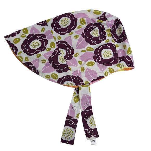 UB2 Urban Bonnet Sunhat Vintage Floral XL Girl Big Kid Retro Reversible - Picture 1 of 6